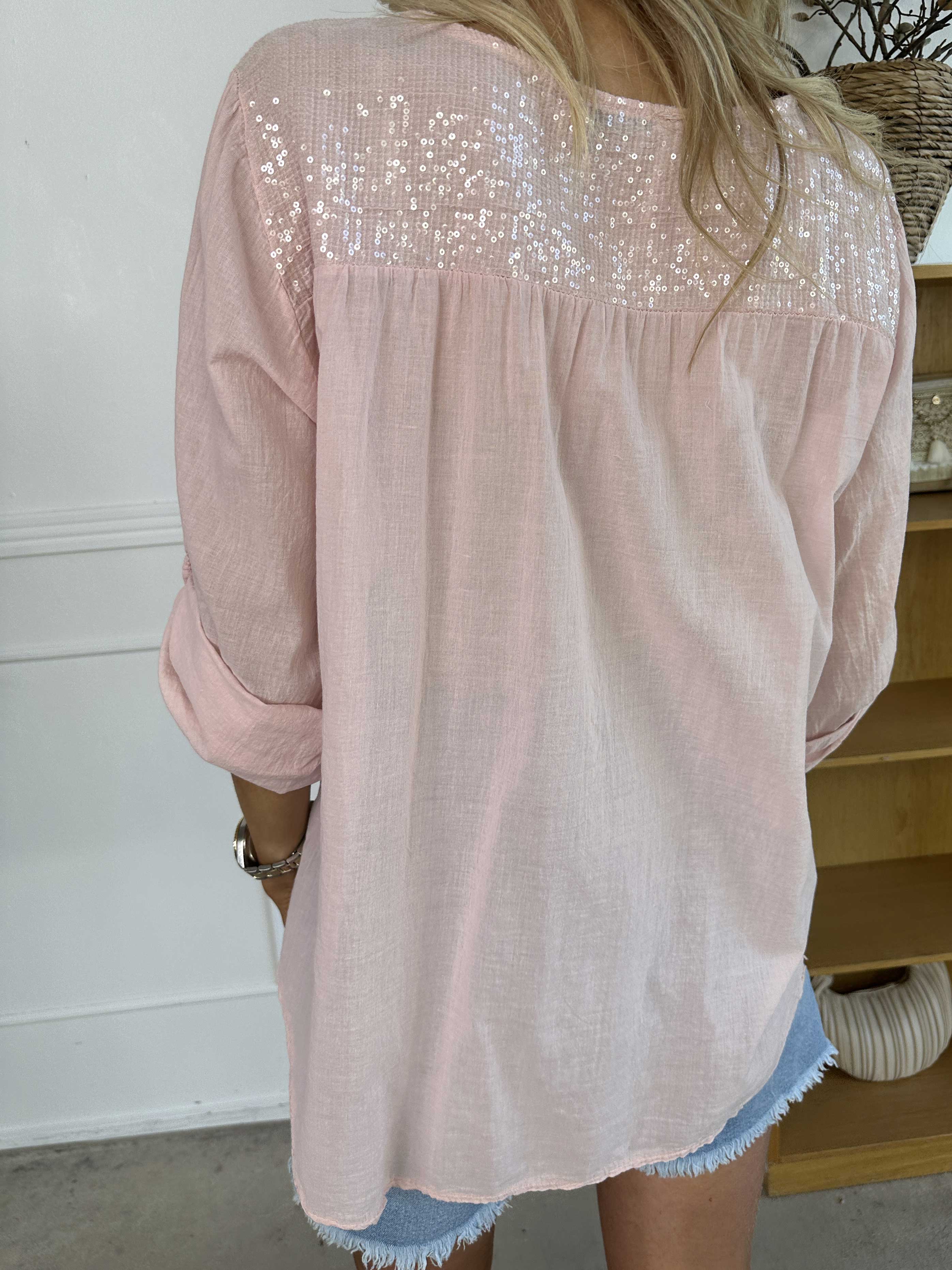 Ellis - Tunika i bomuld detaljeret med broderinger og pailletter